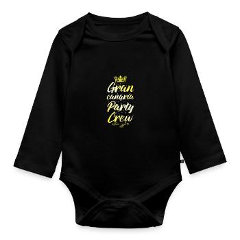 Gran Canaria Party Crew Krone - Baby Bio-Langarm-Body - Schwarz - Vorne
