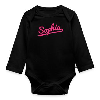 Sophia - Vorname - Baby Bio-Langarm-Body - Schwarz - Vorne