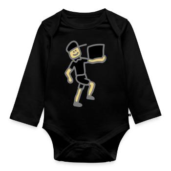 Paketdienst Post 3 - Baby Bio-Langarm-Body - Schwarz - Vorne
