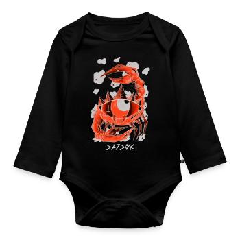 Negative cancer - Organic Longsleeve Baby Bodysuit - black - Front