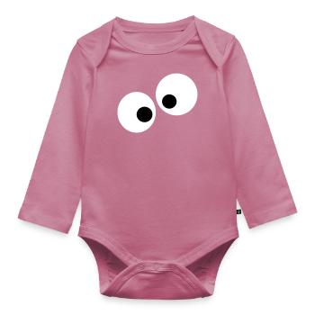 yeux - Body Bébé bio manches longues - mauve - Devant