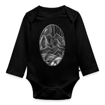 Mountains outdoor nature - Organic Longsleeve Baby Bodysuit - black - Front
