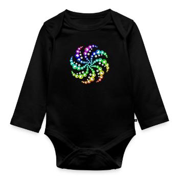 grain circle - Organic Longsleeve Baby Bodysuit - black - Front