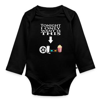 Cinéma Cinéma Soirée Passion - Body Bébé bio manches longues - noir - Devant