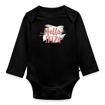 Hello Ibiza - Organic Longsleeve Baby Bodysuit - black - Front