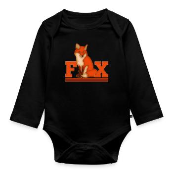 Fuchs Shirt - Baby Bio-Langarm-Body - Schwarz - Vorne