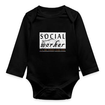 Soziale Arbeit Liebe - Baby Bio-Langarm-Body - Schwarz - Vorne