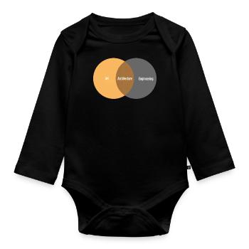 Say architect - Organic Longsleeve Baby Bodysuit - black - Front