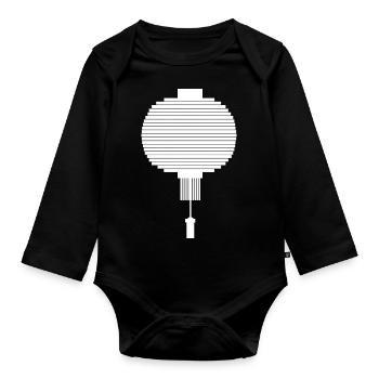 Lampe de lanterne d'Asie - Body Bébé bio manches longues - noir - Devant