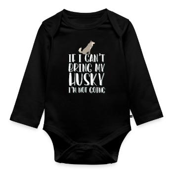 Pas sans husky - Body Bébé bio manches longues - noir - Devant