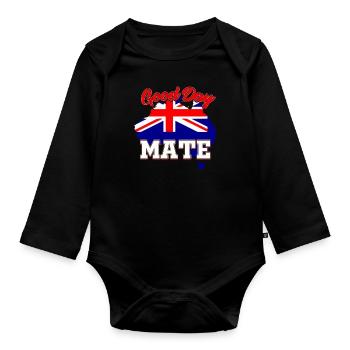 Drapeau Australie - Body Bébé bio manches longues - noir - Devant