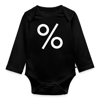 Percent Math - Organic Longsleeve Baby Bodysuit - black - Front