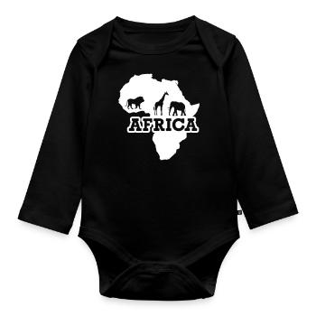 Afrique - Body Bébé bio manches longues - noir - Devant