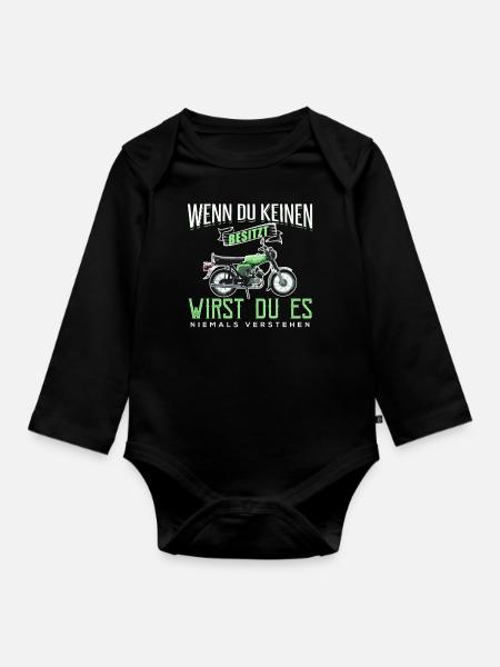 Zwei Hände Simson-S51 T-Shirt T-Shirt - Baby Bio-Langarm-Body - Schwarz