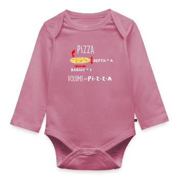 Pizza et Maths - Mèmes | Mathématiques drôles - Body Bébé bio manches longues - mauve - Devant
