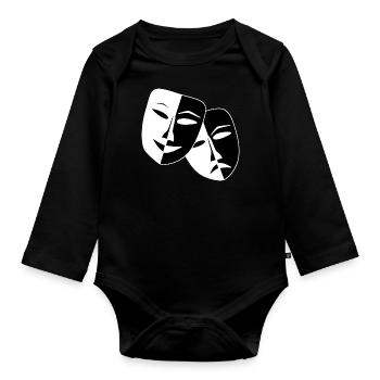 Masks / Comedy and tragedy / Drama - Organic Longsleeve Baby Bodysuit - black - Front