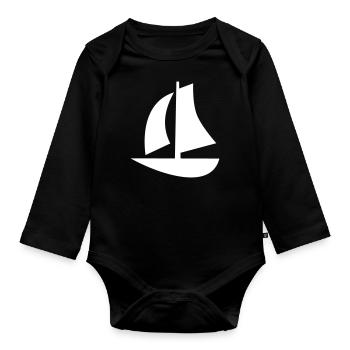 navigation à voile - Body Bébé bio manches longues - noir - Devant