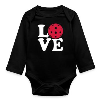 Pickleball - Baby Bio-Langarm-Body - Schwarz - Vorne