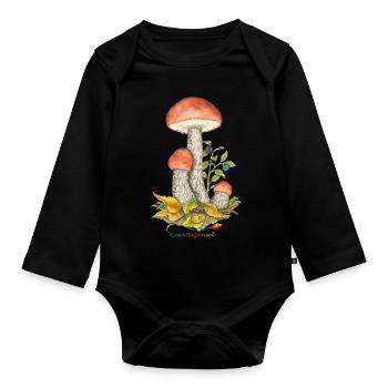 Heide-Rotkappe - Baby Bio-Langarm-Body - Schwarz - Vorne