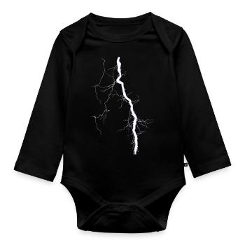 Blitz - Baby Bio-Langarm-Body - Schwarz - Vorne