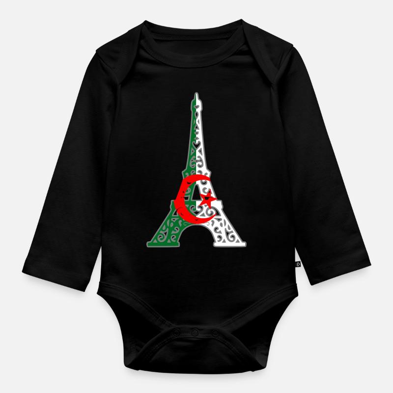 Paris Algérie - Body Bébé bio manches longues - noir