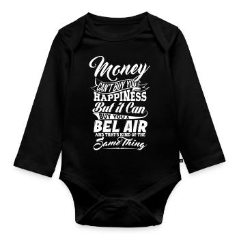 MONEY ET BEL AIR W - Body Bébé bio manches longues - noir - Devant