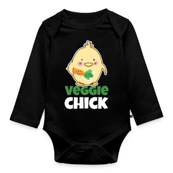 Vegetarian Vegetarian Vegan Gift Idea - Organic Longsleeve Baby Bodysuit - black - Front