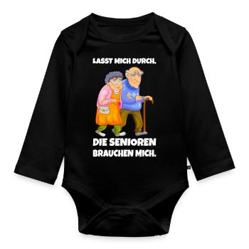 Altenpflege Pfleger Pflegerin Geschenk Pflegeberuf - Baby Bio-Langarm-Body - Schwarz - Vorne