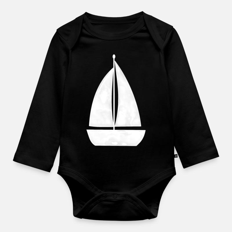 Segelschiff, Segelboot, - Baby Bio-Langarm-Body - Schwarz
