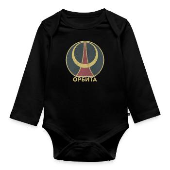 Orbite Gagarine Spoutnik Espace Russie Astronaute - Body Bébé bio manches longues - noir - Devant