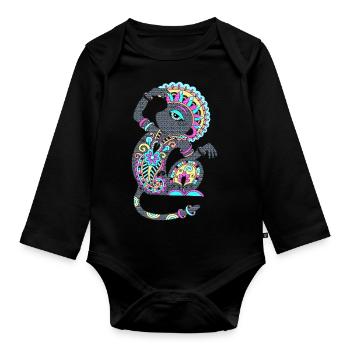 Tribal Ornaments - Organic Longsleeve Baby Bodysuit - black - Front