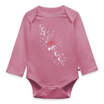 TESLA ROADSTER IN SPACE - Organic Longsleeve Baby Bodysuit - mauve - Front