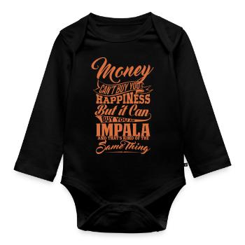 GELD UND IMPALA Y - Baby Bio-Langarm-Body - Schwarz - Vorne