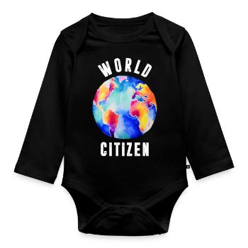 Graphique World Citizen - Body Bébé bio manches longues - noir - Devant
