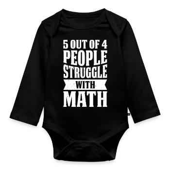 Math Mathe Teacher - Baby Bio-Langarm-Body - Schwarz - Vorne