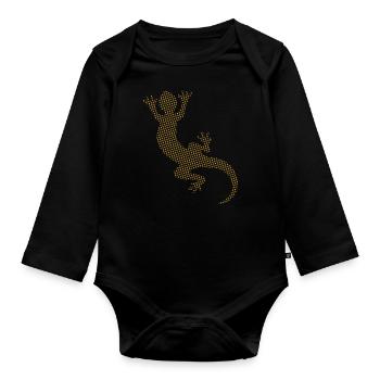 Eidechse Gecko - Baby Bio-Langarm-Body - Schwarz - Vorne