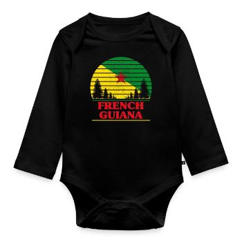 Guyane française - Body Bébé bio manches longues - noir - Devant