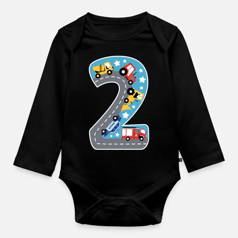 2 - Baby Bio-Langarm-Body - Schwarz