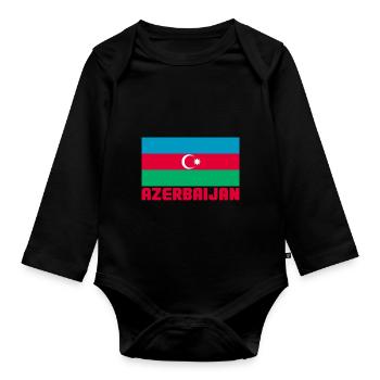 Azerbaïdjan - Body Bébé bio manches longues - noir - Devant