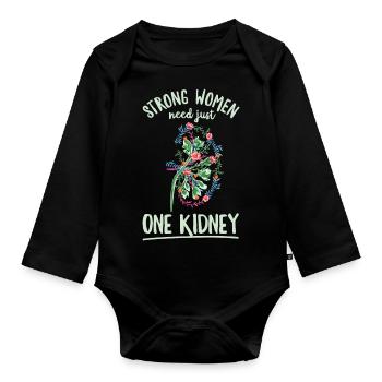 Kidney Donation Design for your Kidney Donor Wife - Organic Longsleeve Baby Bodysuit - black - Front