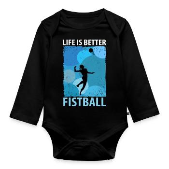 Fistball Fistball Players Fistball Players - Organic Longsleeve Baby Bodysuit - black - Front