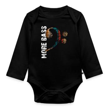 | plus de basses J’adore les | de basse Clef de fa - Body Bébé bio manches longues - noir - Devant