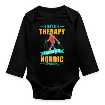 Sports Fitness Therapy - Organic Longsleeve Baby Bodysuit - black - Front