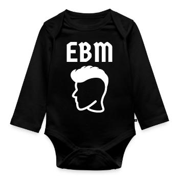 EBM Head - Electronic Body Music - Baby Bio-Langarm-Body - Schwarz - Vorne
