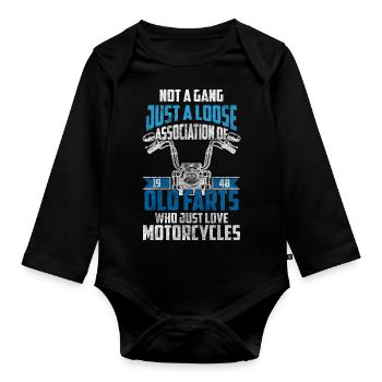 Motorrad Chopper Husqvarna Motocross - Baby Bio-Langarm-Body - Schwarz - Vorne