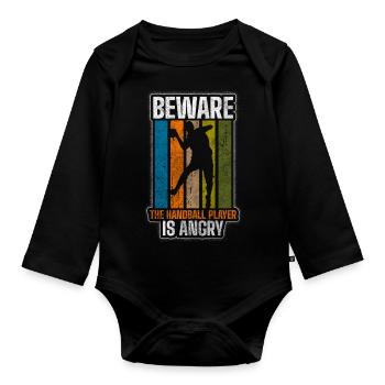 Handballer Verein Mannschaft - Baby Bio-Langarm-Body - Schwarz - Vorne