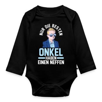 Onkel und Neffe - Baby Bio-Langarm-Body - Schwarz - Vorne
