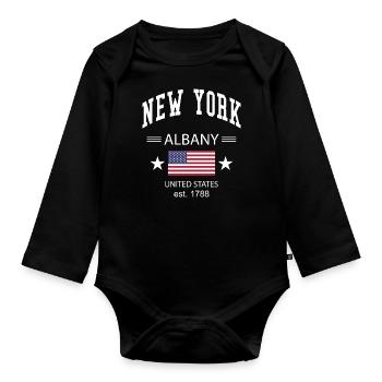 New York - Baby Bio-Langarm-Body - Schwarz - Vorne