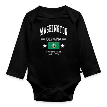 Washington - Baby Bio-Langarm-Body - Schwarz - Vorne