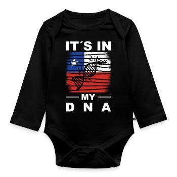 Chili Drapeau Amérique du Sud Drapeau Chili Vintage - Body Bébé bio manches longues - noir - Devant